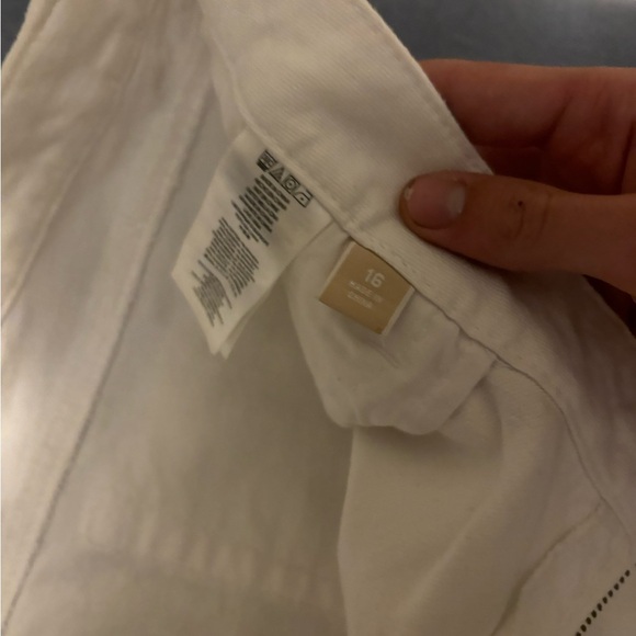 MICHAEL KORS White Denim Jeans Size 16 StraightLeg 5 Pockets Stretch Silver Logo - Picture 8 of 14